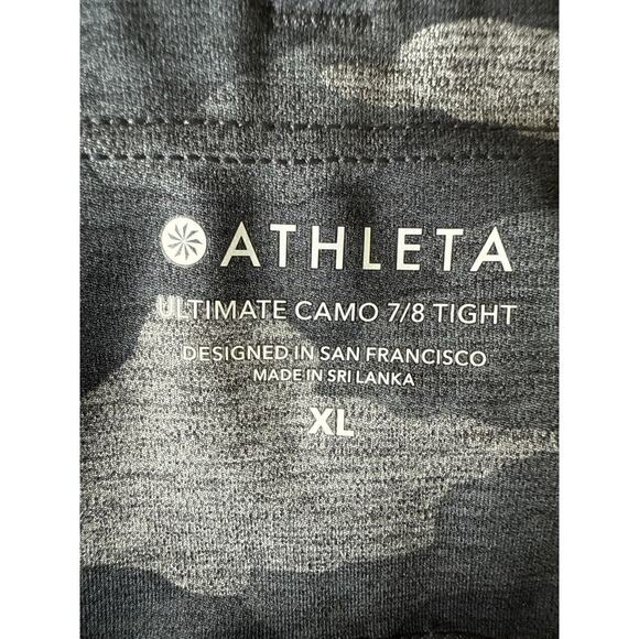 Athleta Ultimate Camo 7/8 Tight Size XL Black/Gray Activewear Leggings - Picture 6 of 9